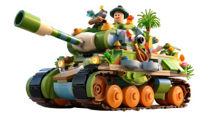 Colorful Lego Tank Vinyl Car Decal Sticker – Waterproof & UV-Resistant 5.4