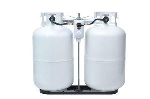 Secure Your Propane Tanks with Flame King Rack | Holds Two 40lb Bottles | Mounts to Trailer Tongue