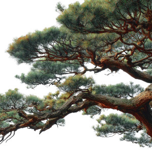 Ancient Chinese Pine Vinyl Car Decal Sticker – Waterproof & UV-Resistant 3.4133333333333336"