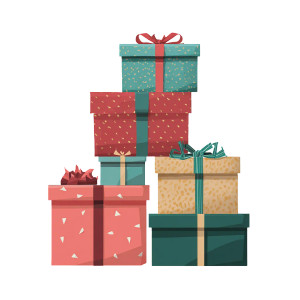 Stacked Gift Boxes Vinyl Car Decal Sticker – Waterproof & UV-Resistant 3.4133333333333336"