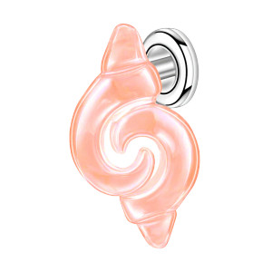 Silver Pink Seashell Vinyl Car Decal Sticker – Waterproof & UV-Resistant 3.4133333333333336"