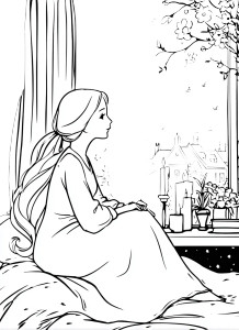 Sad Girl By Window Vinyl Car Decal Sticker – Waterproof & UV-Resistant 4.266666666666667"