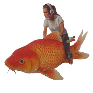 Girl On Koi Vinyl Car Decal Sticker – Waterproof & UV-Resistant 3.4133333333333336" Girl On Koi Vinyl Car Decal Sticker – Waterproof & UV-Resistant 3.4133333333333336"