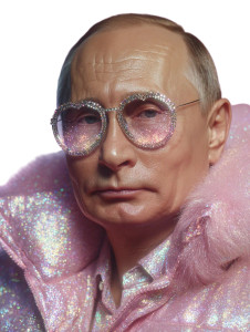 Glam Putin Portrait Vinyl Car Decal Sticker – Waterproof & UV-Resistant 8.213333333333333"
