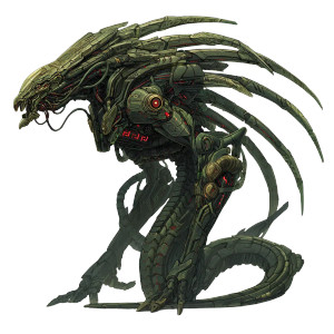 Biomechanical Serpentine Alien Vinyl Car Decal Sticker – Waterproof & UV-Resistant 3.4133333333333336"