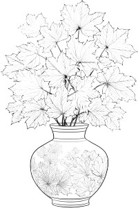 Elegant Maple Vase Vinyl Car Decal Sticker – Waterproof & UV-Resistant 4.4