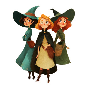 Witch Girls Vinyl Car Decal Sticker – Waterproof & UV-Resistant 6.826666666666667"