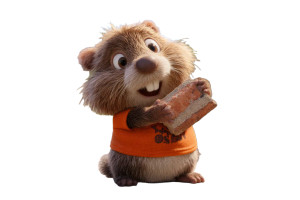 Animated Beaver Builder Vinyl Car Decal Sticker – Waterproof & UV-Resistant 2.986666666666667"