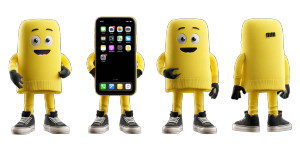 Iphone Mascot Vinyl Car Decal Sticker – Waterproof & UV-Resistant 5.12"