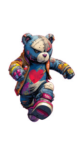 Cyberpunk Teddy Bear V7 Vinyl Car Decal Sticker – Waterproof & UV-Resistant 4.8533333333333335" Cyberpunk Teddy Bear V7 Vinyl Car Decal Sticker – Waterproof & UV-Resistant 4.8533333333333335"