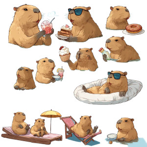 Cartoon Capybaras Vinyl Car Decal Sticker – Waterproof & UV-Resistant 6.826666666666667" Cartoon Capybaras Vinyl Car Decal Sticker – Waterproof & UV-Resistant 6.826666666666667"