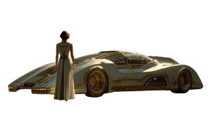 Retro Futuristic Pilot V3 Vinyl Car Decal Sticker – Waterproof & UV-Resistant 2.72"