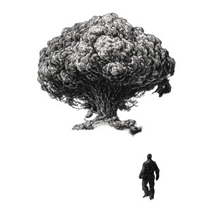 Melting Lone Man Vinyl Car Decal Sticker – Waterproof & UV-Resistant 3.4133333333333336"