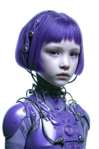 Violet Alien Girl Vinyl Car Decal Sticker – Waterproof & UV-Resistant 8.96"