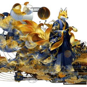 Mystical Kitsune Spirit V2 Vinyl Car Decal Sticker – Waterproof & UV-Resistant 6.826666666666667"