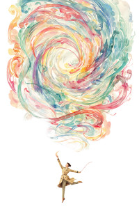 Graceful Ribbon Dancer Vinyl Car Decal Sticker – Waterproof & UV-Resistant 8.96"