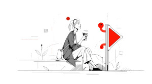 Happy Coffee Character Vinyl Car Decal Sticker – Waterproof & UV-Resistant 2.72"