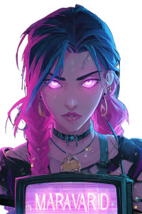 Glitchcore Anime Woman Vinyl Car Decal Sticker – Waterproof & UV-Resistant 4.4