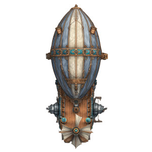 Fantasy Airship Token Vinyl Car Decal Sticker – Waterproof & UV-Resistant 3.4133333333333336"