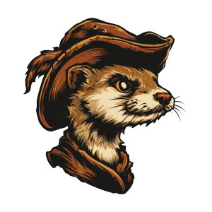 Weasel In Tricorn Vinyl Car Decal Sticker – Waterproof & UV-Resistant 3.4133333333333336"