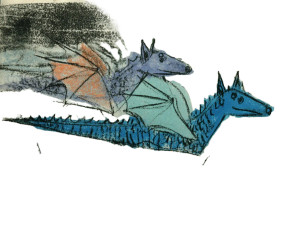 Cuddly Flying Dragons Vinyl Car Decal Sticker – Waterproof & UV-Resistant 6.1866666666666665"