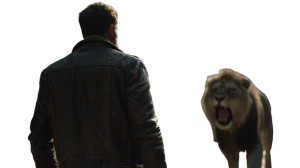 Bearded Man Vs Lion Vinyl Car Decal Sticker – Waterproof & UV-Resistant 2.72"