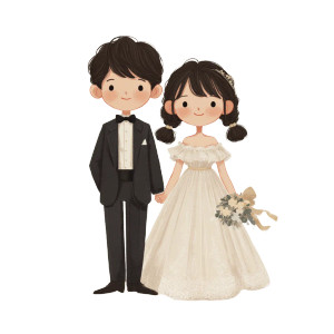 Romantic Wedding Couple V3 Vinyl Car Decal Sticker – Waterproof & UV-Resistant 6.826666666666667"