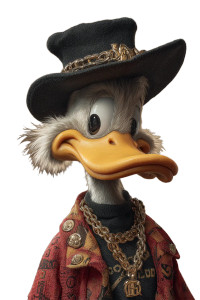 Dagobert Duck Pose Vinyl Car Decal Sticker – Waterproof & UV-Resistant 8.96"