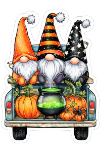 Cute Gnomes Truck Vinyl Car Decal Sticker – Waterproof & UV-Resistant 4.4