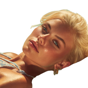 Blonde Supermodel Lounging Vinyl Car Decal Sticker – Waterproof & UV-Resistant 6.826666666666667"