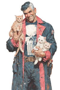 Punisher With Kittens Vinyl Car Decal Sticker – Waterproof & UV-Resistant 4.4