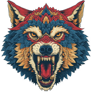 Aggressive Wolf Tattoo Vinyl Car Decal Sticker – Waterproof & UV-Resistant 3.4133333333333336"