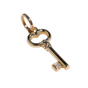 Gold Key Pendant Vinyl Car Decal Sticker – Waterproof & UV-Resistant 3.4133333333333336"