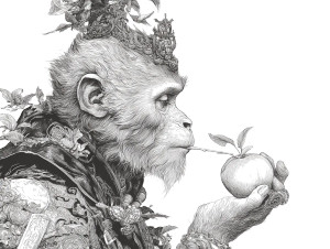 Monkey King Peach Vinyl Car Decal Sticker – Waterproof & UV-Resistant 6.1866666666666665" Monkey King Peach Vinyl Car Decal Sticker – Waterproof & UV-Resistant 6.1866666666666665"