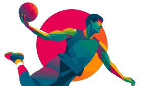 Basketball Layup Art Vinyl Car Decal Sticker – Waterproof & UV-Resistant 2.72"