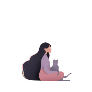 Girl And Cat Sunset V2 Vinyl Car Decal Sticker – Waterproof & UV-Resistant 6.826666666666667"