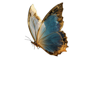 Golden Butterfly Diorama Vinyl Car Decal Sticker – Waterproof & UV-Resistant 6.826666666666667"