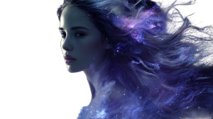 Cosmic Futuristic Woman Vinyl Car Decal Sticker – Waterproof & UV-Resistant 5.4