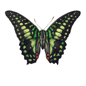 Tailed Jay Butterfly V3 Vinyl Car Decal Sticker – Waterproof & UV-Resistant 3.4133333333333336"