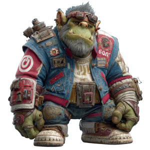 Fantasy Space Orc Vinyl Car Decal Sticker – Waterproof & UV-Resistant 3.4133333333333336"