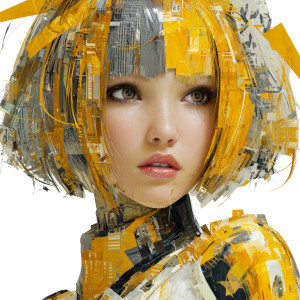 Cyber Avatar Girl Vinyl Car Decal Sticker – Waterproof & UV-Resistant 6.826666666666667"