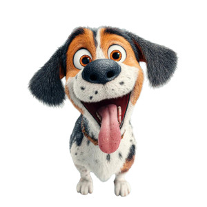 Excited Foxhound Vinyl Car Decal Sticker – Waterproof & UV-Resistant 3.4133333333333336"