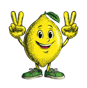 Lemon Character Vinyl Car Decal Sticker – Waterproof & UV-Resistant 3.466666666666667"