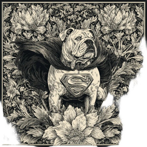 Bulldog Superman Vinyl Car Decal Sticker – Waterproof & UV-Resistant 3.4133333333333336"