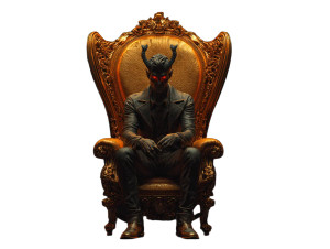 Lucifer In Chair Vinyl Car Decal Sticker – Waterproof & UV-Resistant 6.1866666666666665" Lucifer In Chair Vinyl Car Decal Sticker – Waterproof & UV-Resistant 6.1866666666666665"