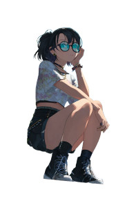 Anime Girl Loading Vinyl Car Decal Sticker – Waterproof & UV-Resistant 9.706666666666667"