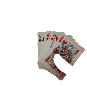 Hand Holding Cards Vinyl Car Decal Sticker – Waterproof & UV-Resistant 6.826666666666667"