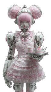 Mecha Maid Cafe Vinyl Car Decal Sticker – Waterproof & UV-Resistant 4.8533333333333335"