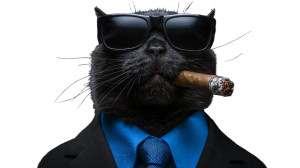 Dapper Cat Executive Vinyl Car Decal Sticker – Waterproof & UV-Resistant 2.72"