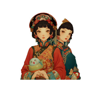 东方国潮女孩 Vinyl Car Decal Sticker – Waterproof & UV-Resistant 3.4133333333333336"